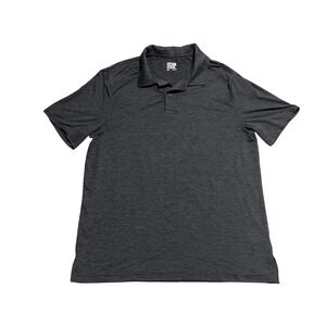 32 Degrees Cool Men's Charcoal Heather Short Sleeve Polo Shirt Size Large